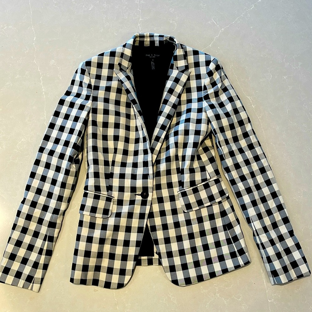 rag & bone black and white blazer